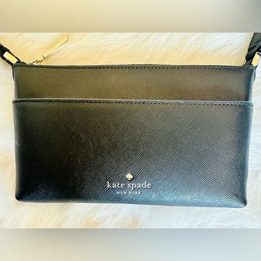 New!!Kate Spade Black Leather Crossbody Bag - Picture 3 of 6